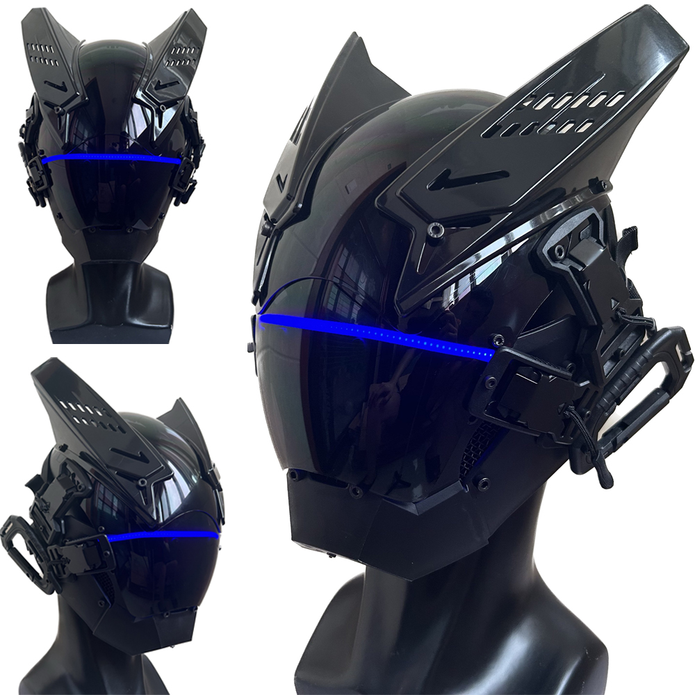 Tech Wear Accessories - Шлем Cyberpunk в стиле панк, футуристическая